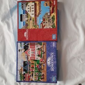 A Set of Two Hometown Mega Puzzles, 1000-Piece Each